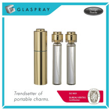 SCALA Twist y Spray Botella de Perfume Refillable de Oro Brillante de 20ml